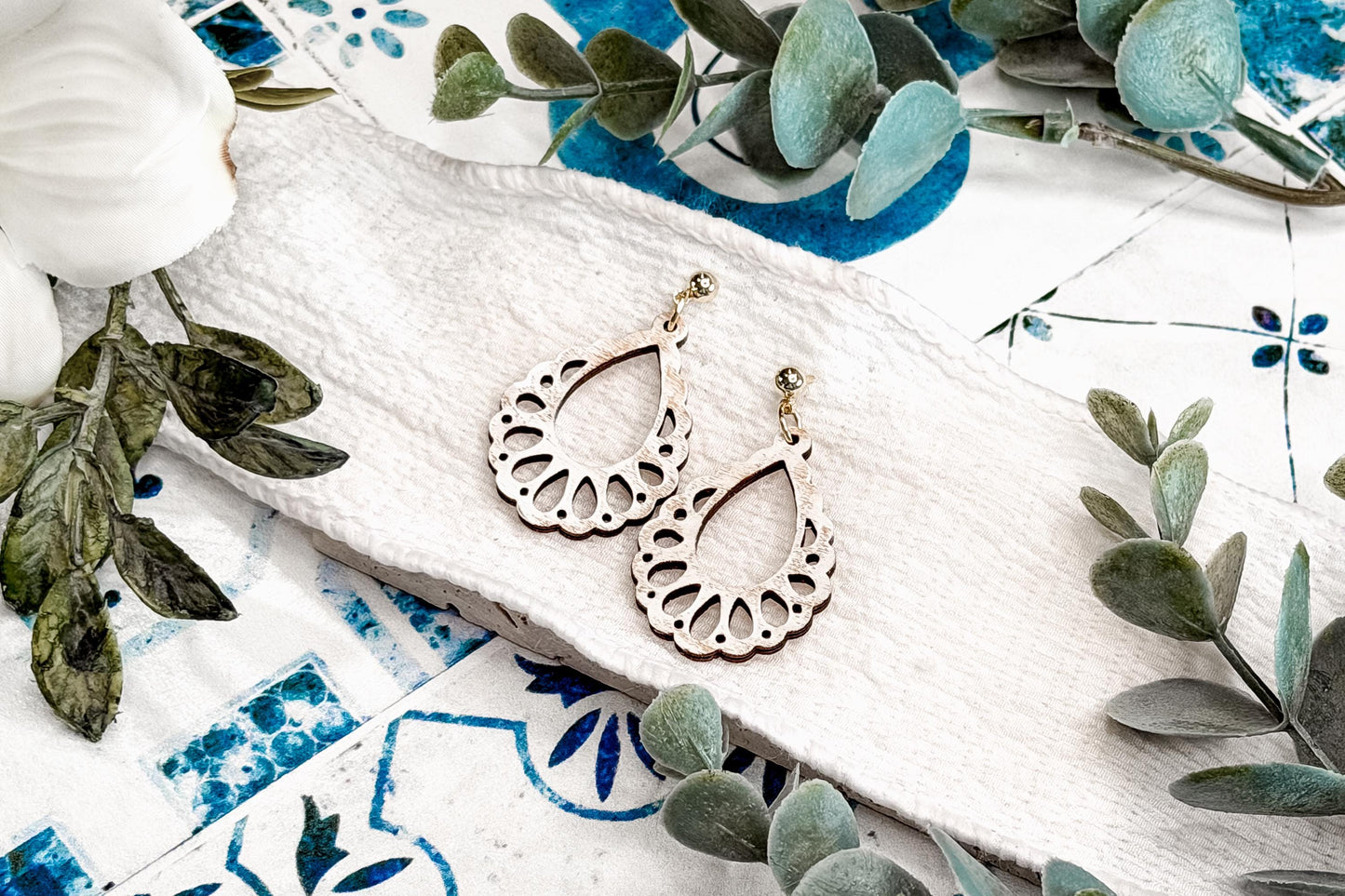Laser Cut Earring Svg Petal Teardrop Dangle Earrings Floral Inspired Boho Earrings Svg For Laser Handmade Boutique Designs