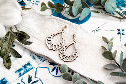 Laser Cut Earring Svg Petal Teardrop Dangle Earrings Floral Inspired Boho Earrings Svg For Laser Handmade Boutique Designs