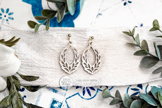 Digital SVG File Instant Download Moroccan Arch Teardrop Dangle Earrings Boho Geometric Statement Boutique-Style Earring Design With Symmetrical Cutouts Perfect For Handmade Jewelry And Boutique Collections