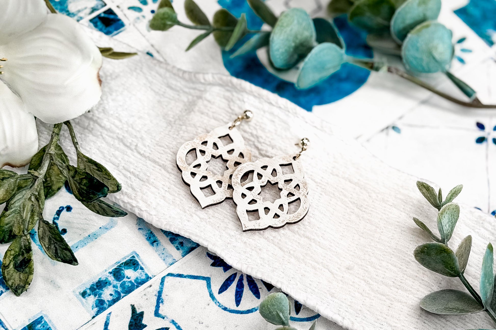 Laser Cut Earring Svg Moroccan Tile Dangle Earrings Geometric Star Pattern Earrings Svg For Laser Boutique Handmade Jewelry