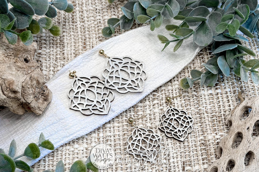 Mandala Earrings SVG Bundle With Statement and Regular Size Designs for Boho Laser Cut Jewelry, Fast Handmade Earrings, and Lightweight Dangle Accessories