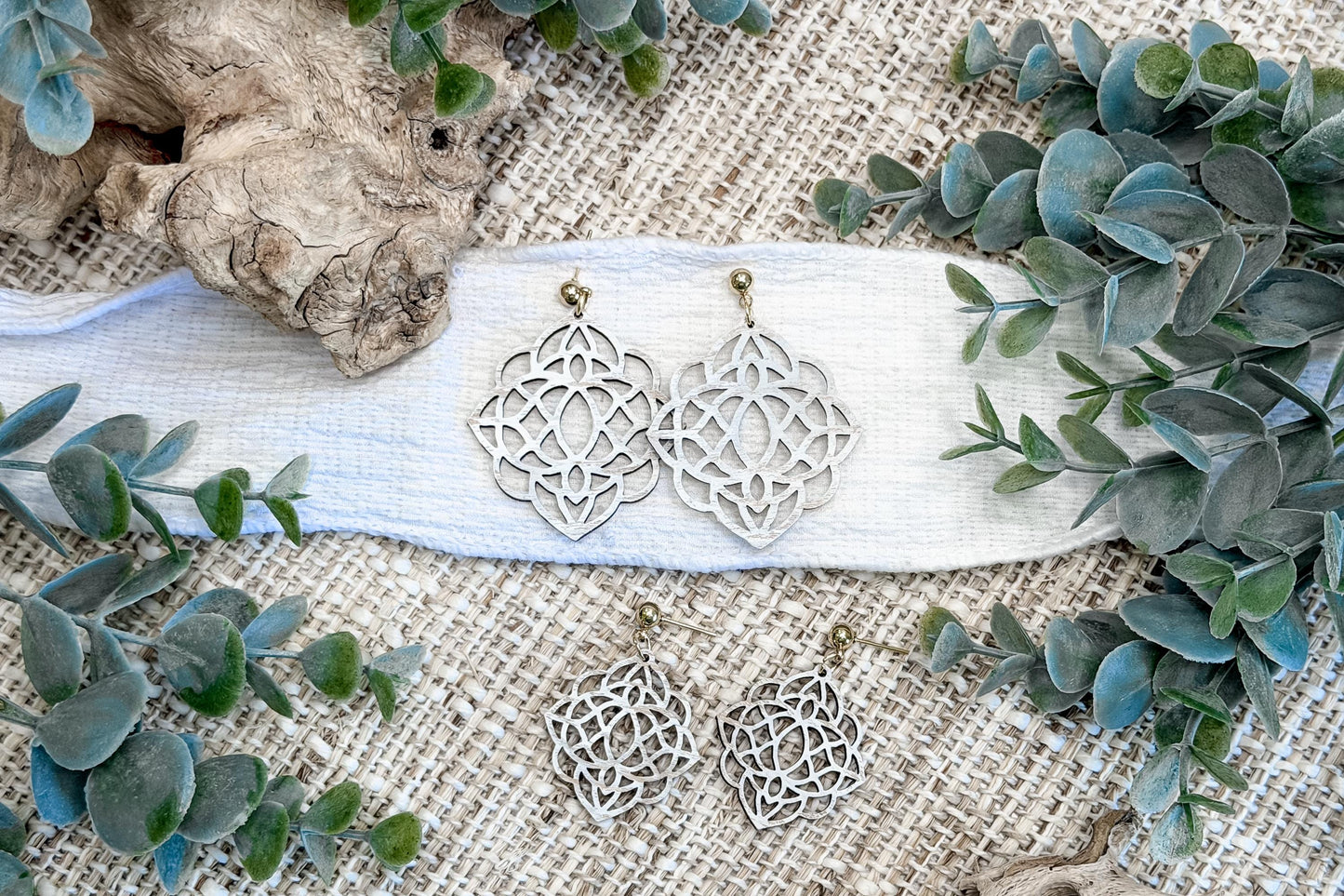 Mandala Earrings SVG Bundle, Statement and Regular Size Earrings Laser Cut File, Boho Jewelry SVG for Glowforge