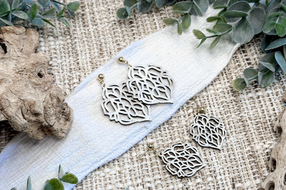 Layered Earring SVG Elegant Floral Filigree Dangle Earrings with Large and Small Versions for Boutique Jewelry Makers