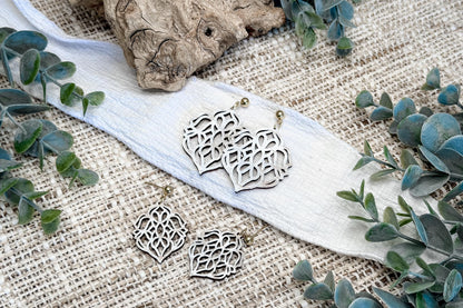 Layered Earring SVG Elegant Floral Filigree Dangle Earrings with Large and Small Versions for Boutique Jewelry Makers