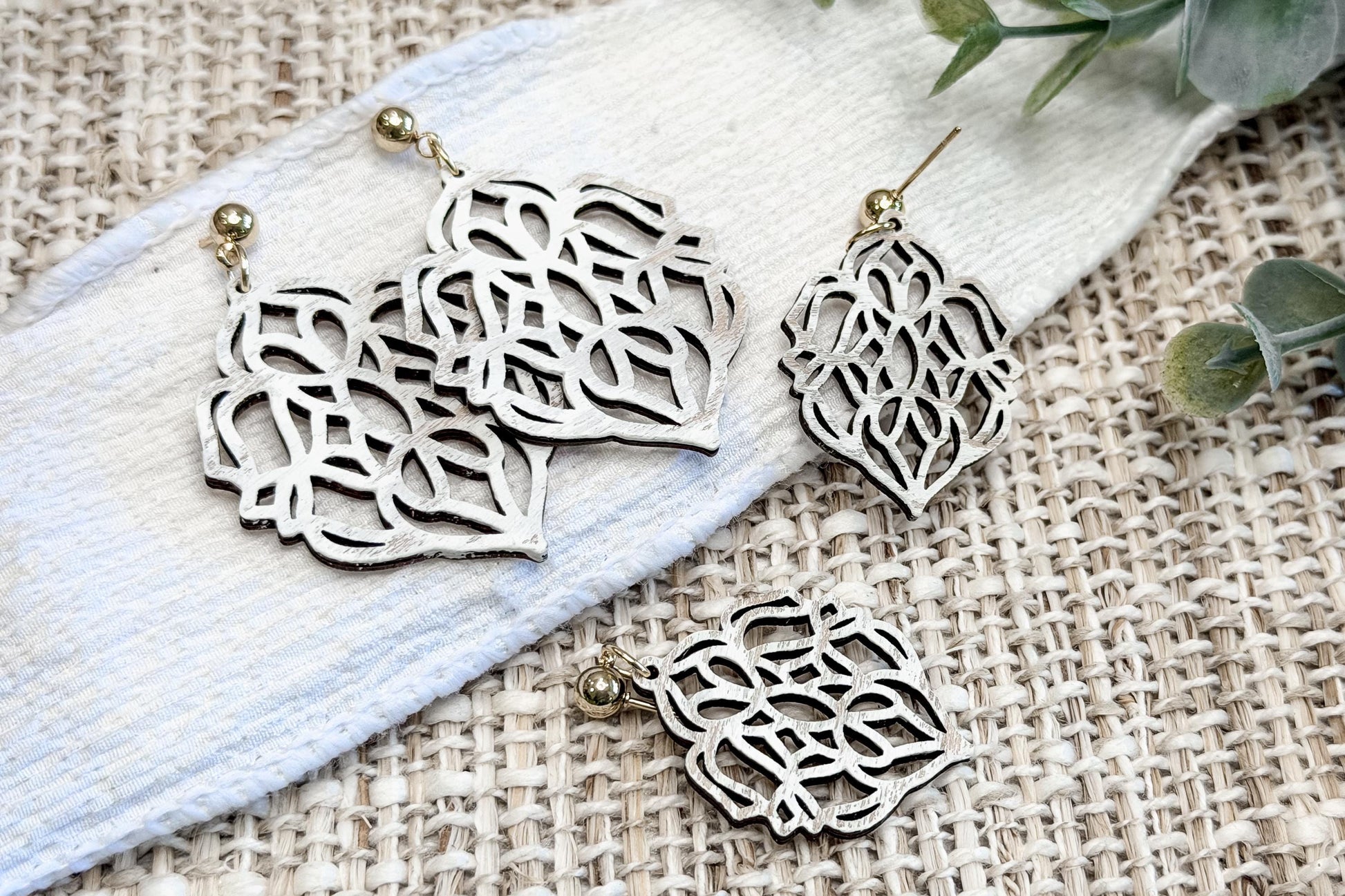 Layered Earring SVG Elegant Floral Filigree Dangle Earrings with Large and Small Versions for Boutique Jewelry Makers