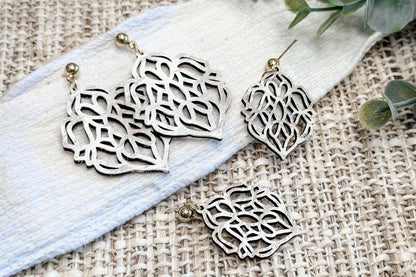 Layered Earring SVG Elegant Floral Filigree Dangle Earrings with Large and Small Versions for Boutique Jewelry Makers