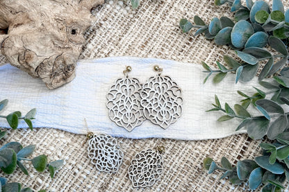 Dangle Earring SVG Floral Filigree Statement Earrings with Large and Small Sizes for Boutique Laser Jewelry Designs