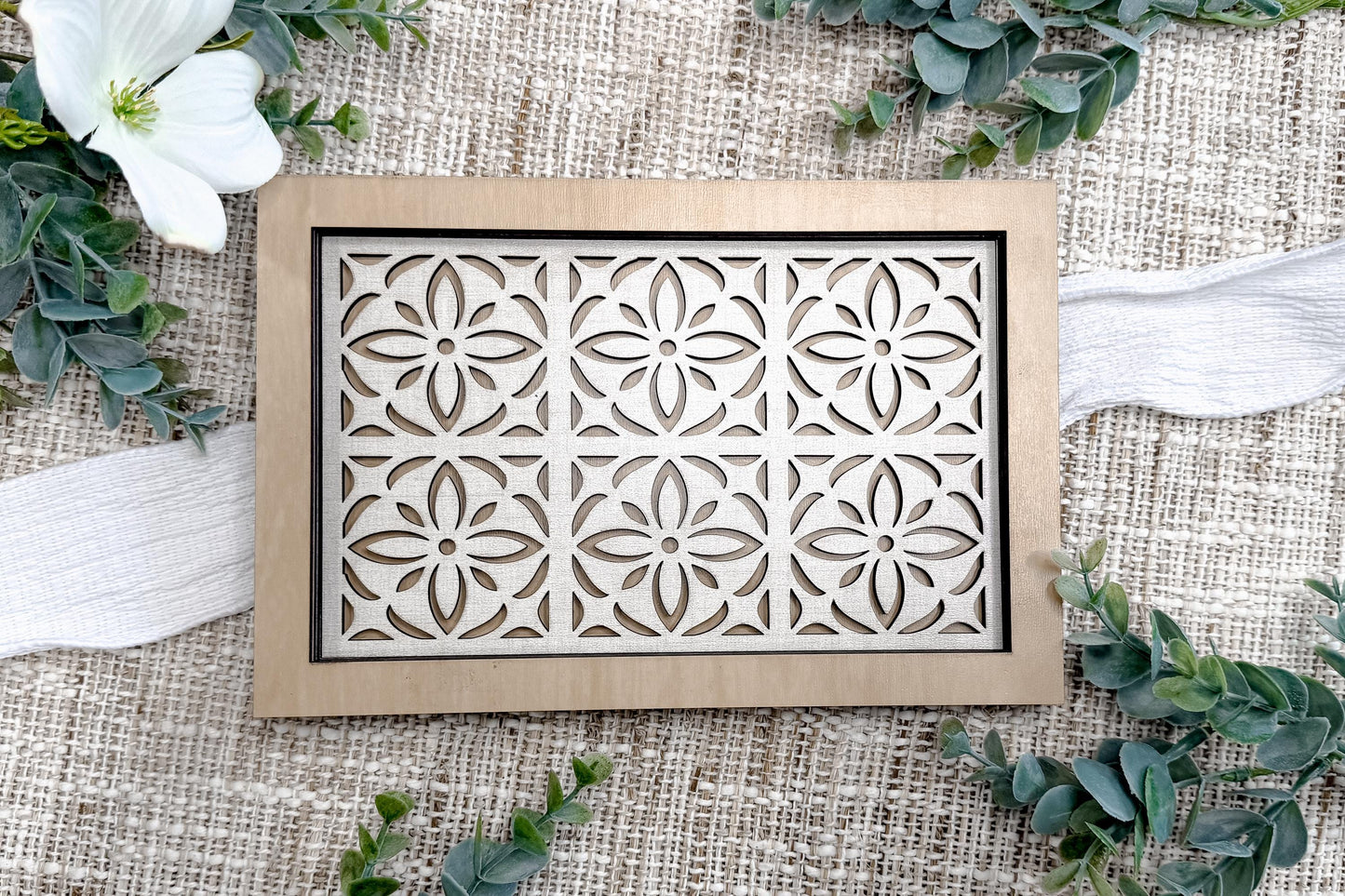 Decorative Tray SVG Floral Cutout Perfume Tray Insert Laser Cut File Jewelry Catchall Tray Panel Easy To Cut Fast To Make