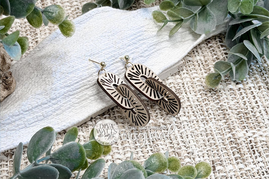 Interlocking Abstract Oval Earrings SVG Laser Cut File for Modern Boho Jewelry, Lightweight Statement Dangles, and Layered Accessories