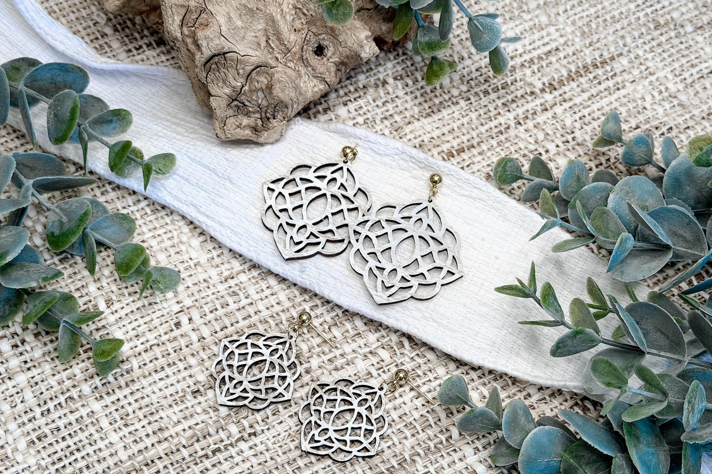 Mandala Earrings SVG Bundle, Statement and Regular Size Earrings Laser Cut File, Boho Jewelry SVG for Glowforge