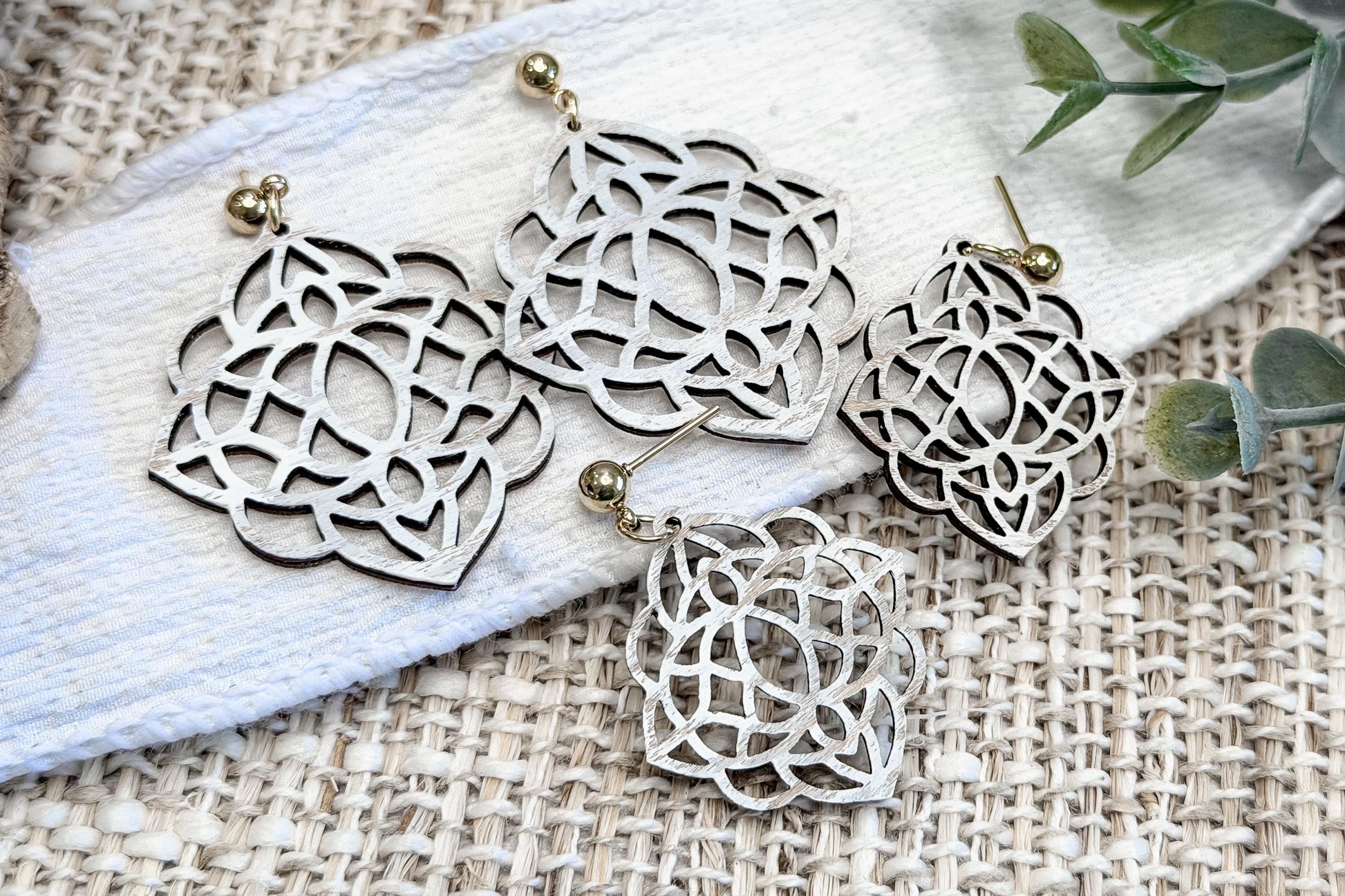 Mandala Earrings SVG Bundle, Statement and Regular Size Earrings Laser Cut File, Boho Jewelry SVG for Glowforge