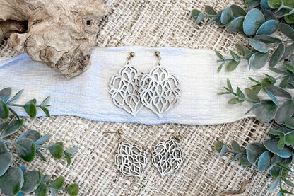 Layered Earring SVG Elegant Floral Filigree Dangle Earrings with Large and Small Versions for Boutique Jewelry Makers