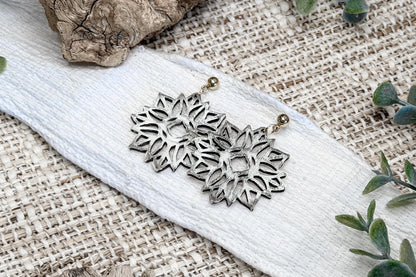 Laser Cut Earring SVG Geometric Floral Dangle Design With Layered Mandala Pattern for Boutique Jewelry Sellers