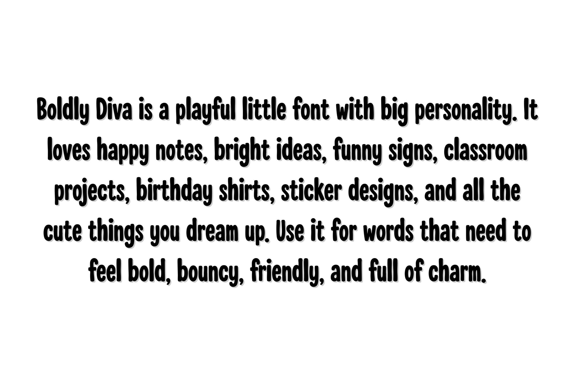 Boldly Diva Font, Playful Handwritten Display Font, Cute Teacher Font, Birthday Shirt Font, Sticker Font, OTF Font, Laser Font, Laser Ready