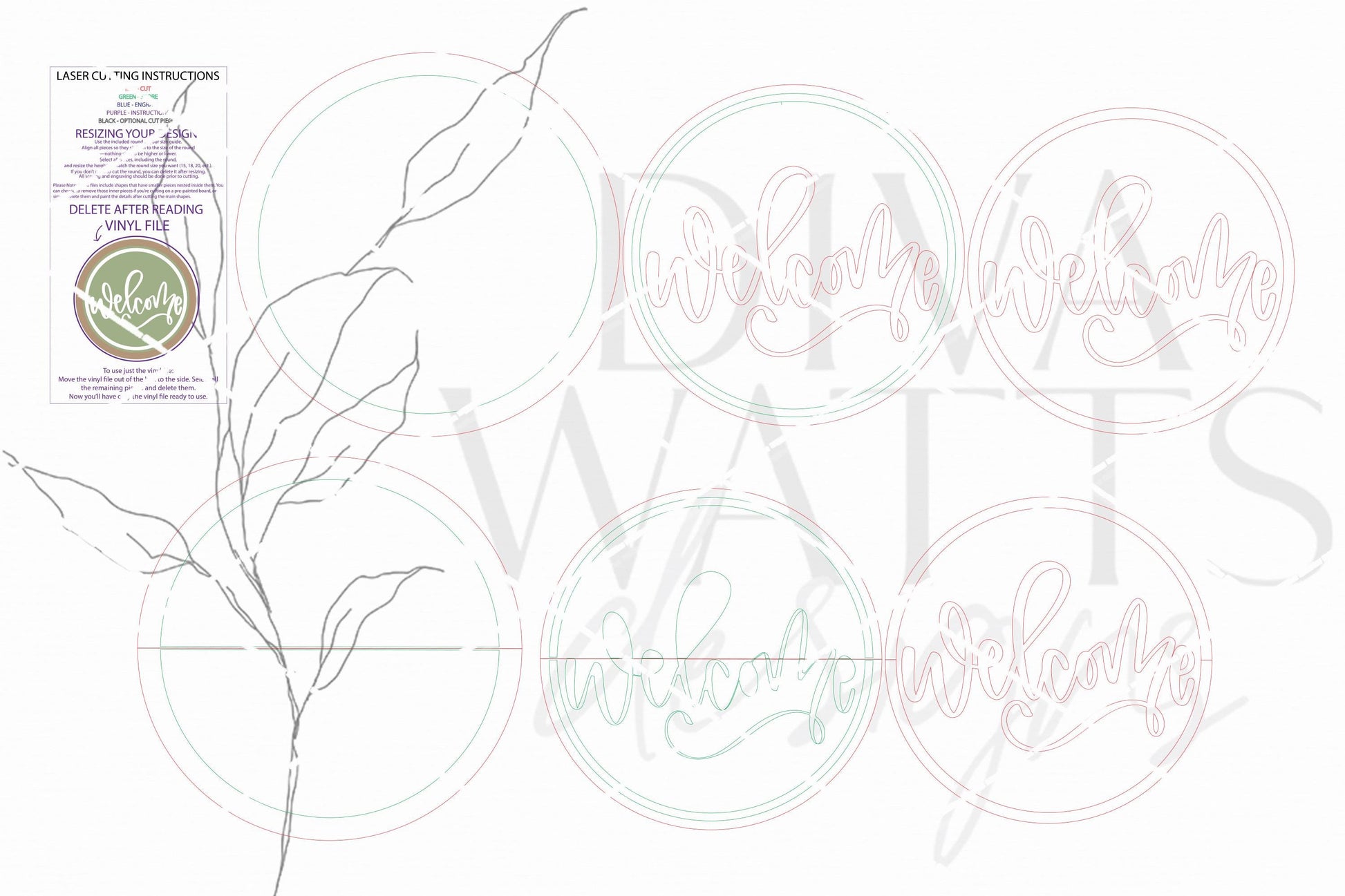 Round Door Hanger SVG Welcome Script Sign Design For Front Door Entryway Decor Charming Everyday Porch Sign For Makers And Sellers