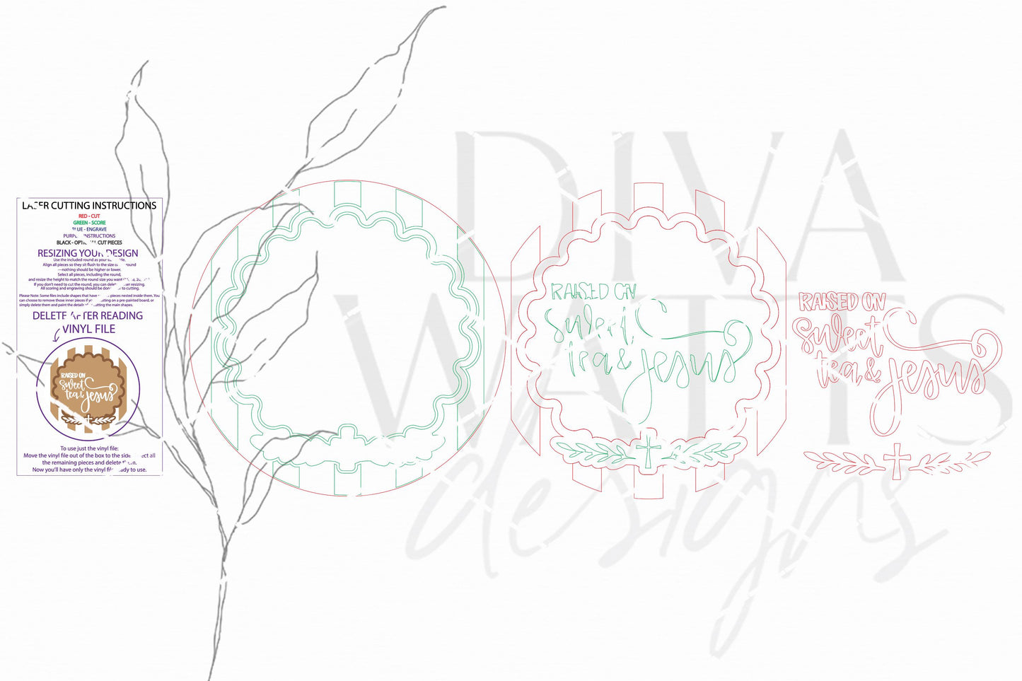 Round Door Hanger SVG Raised On Sweet Tea And Jesus Faith Inspired Entryway Sign Design For Welcoming Porch And Front Door Decor