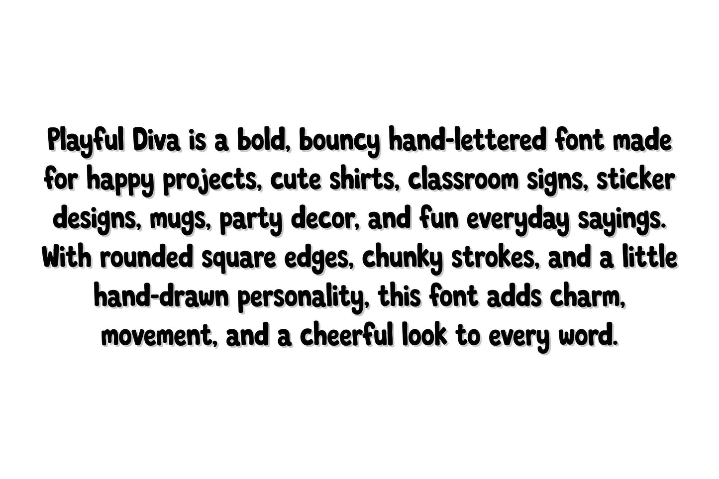 Playful Diva Font OTF, Hand Drawn Kids Font, Cute Display Typeface, Personal Use Font Download, Fun Craft Lettering Font