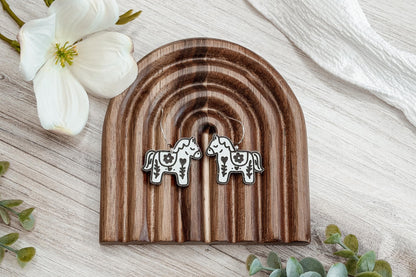 Laser Cut Earring SVG Folk Art Horse Cottagecore Floral Pony Dangle Design for Boutique Handmade Earring Sellers and Western Gifts
