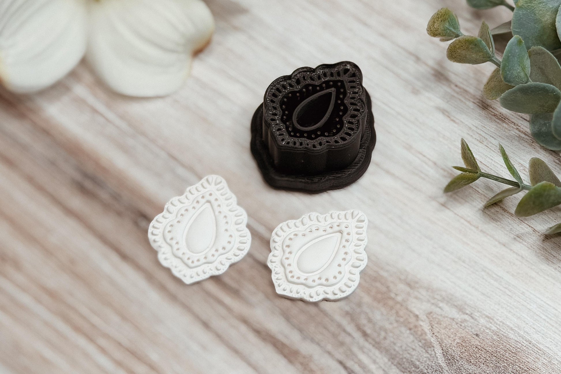 Clay Earring Cutter STL Lace Teardrop Boho Statement Design Sharp Edge Polymer Clay Cutter for Handmade Boutique Jewelry Makers Annabelle