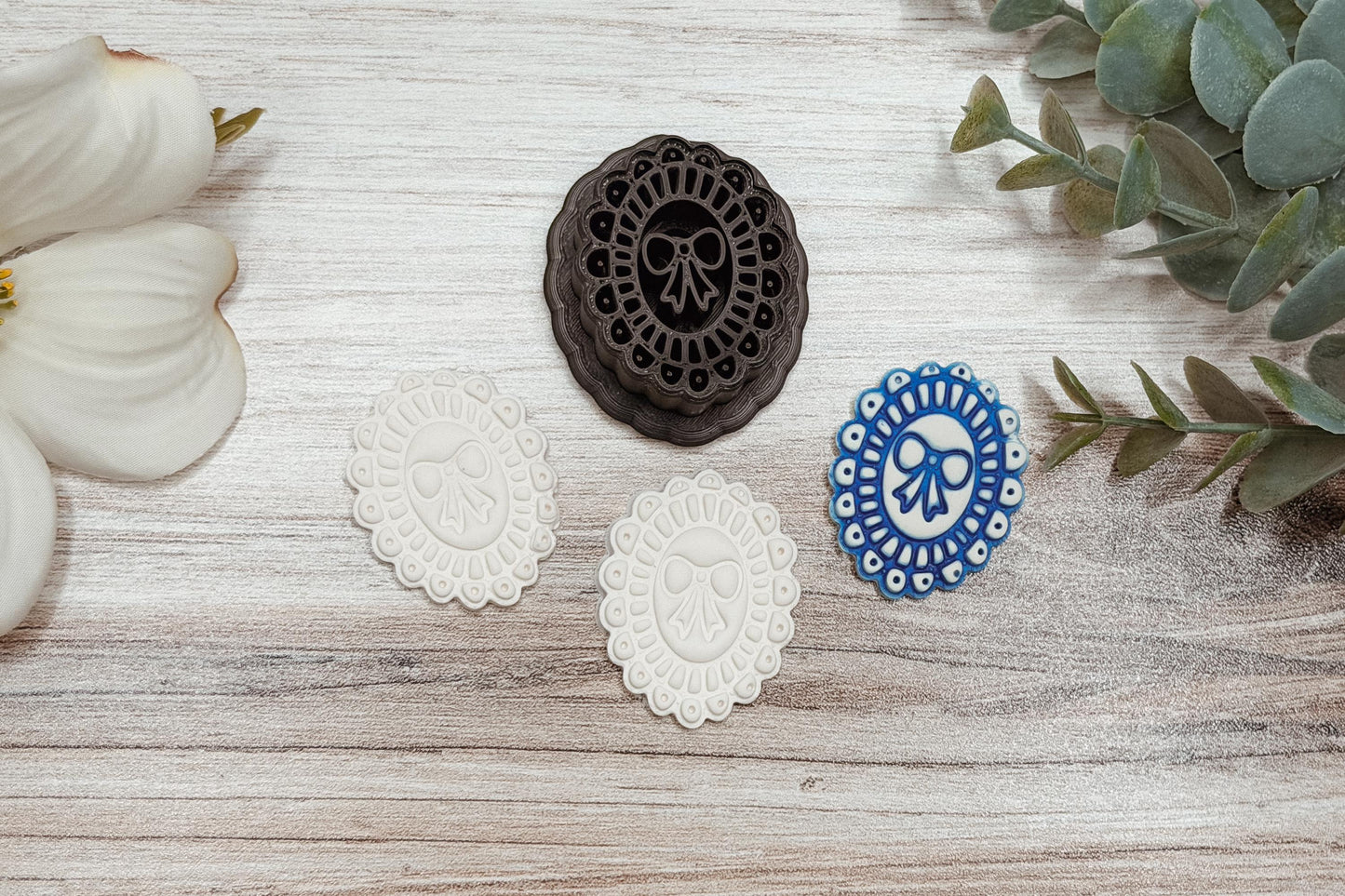 Clay Earring Cutter STL Scalloped Bow Cameo Sharp Edge Polymer Clay Cutter for Boutique Handmade Statement Earrings Modern Jewelry