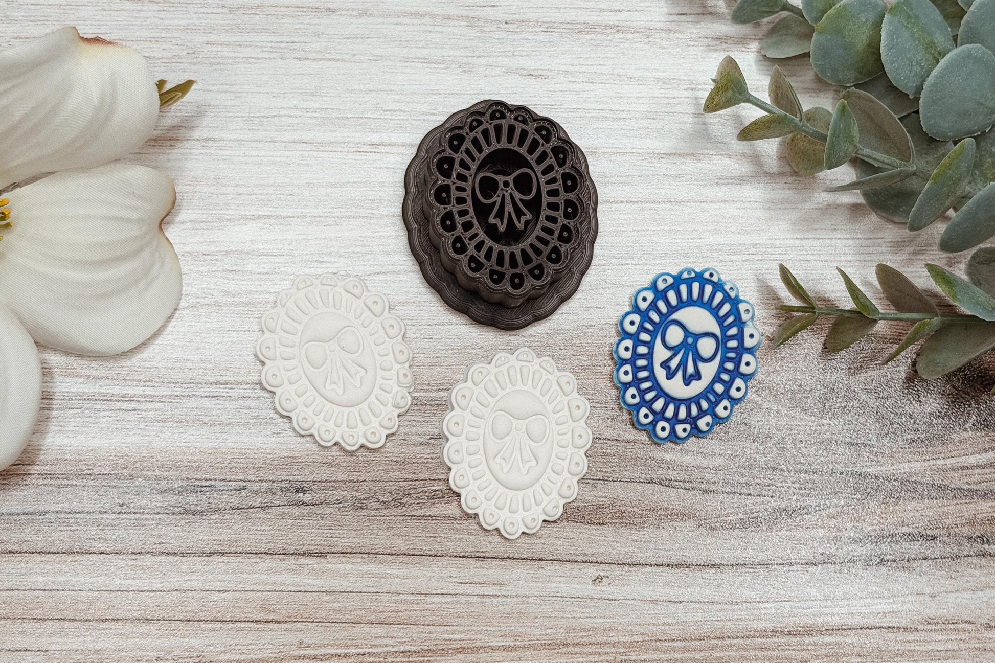 Clay Earring Cutter STL Scalloped Bow Cameo Sharp Edge Polymer Clay Cutter for Boutique Handmade Statement Earrings Modern Jewelry