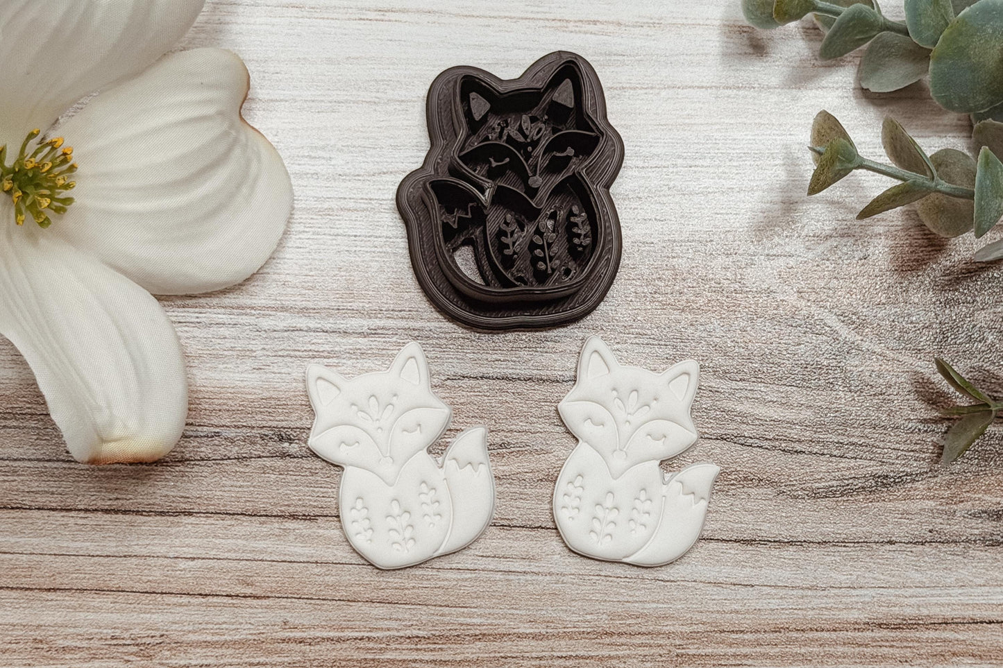 Clay Earring Cutter STL Folk Art Fox Sharp Edge Polymer Clay Cutter for Handmade Earrings Boutique Woodland Jewelry Makers