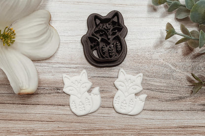 Clay Earring Cutter STL Folk Art Fox Sharp Edge Polymer Clay Cutter for Handmade Earrings Boutique Woodland Jewelry Makers