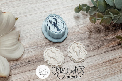 Lobster Scalloped Frame Full Press Clay Cutter STL for Polymer Clay Earrings Featuring a Detailed Lobster Inside a Decorative Scalloped Frame, Sharp Edge Design with Embossed Details, Approximate Size 1.3 Inch W x 1.6 Inch H, Perfect for Coastal and Nautical Handmade Jewelry.
