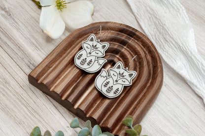 Laser Cut Earring SVG Folk Art Fish Dangle Earrings, Whimsical Scandinavian Inspired Ocean Design for Boutique Makers and Handmade Sellers