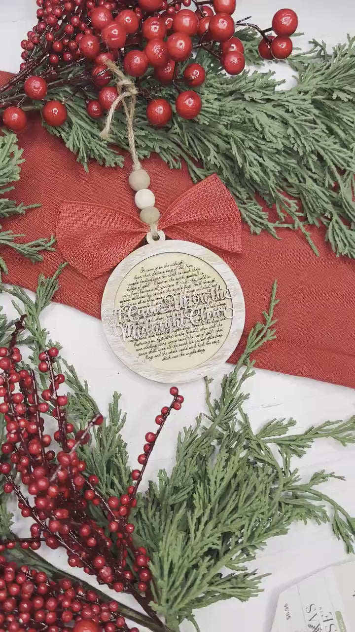 It Came Upon the Midnight Clear Christmas Ornament SVG for Laser Cutting - Detailed Christmas Carol Design| Laser Ornament SVG Easy Ornament