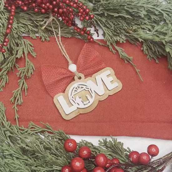 Nativity LOVE Ornament SVG Laser File | Christmas Wood Cutout Design | Laser Ready Nativity Scene LOVE Ornament Digital Download