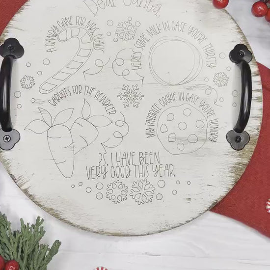 Santa Milk & Cookies Tray Laser File | Fast Scoring-Only Christmas SVG | DIY Holiday Decor Design | Santa Tray Laser SVG | Easy Laser Design