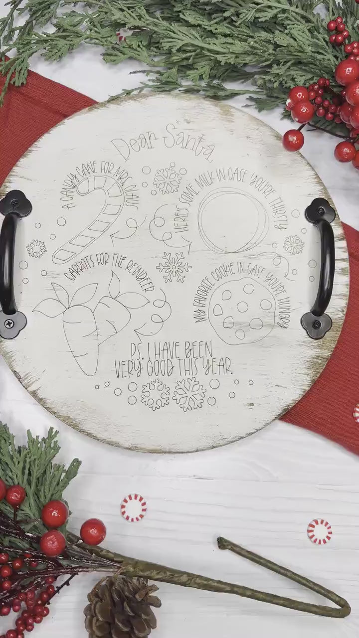 Santa Milk & Cookies Tray Laser File | Fast Scoring-Only Christmas SVG | DIY Holiday Decor Design | Santa Tray Laser SVG | Easy Laser Design