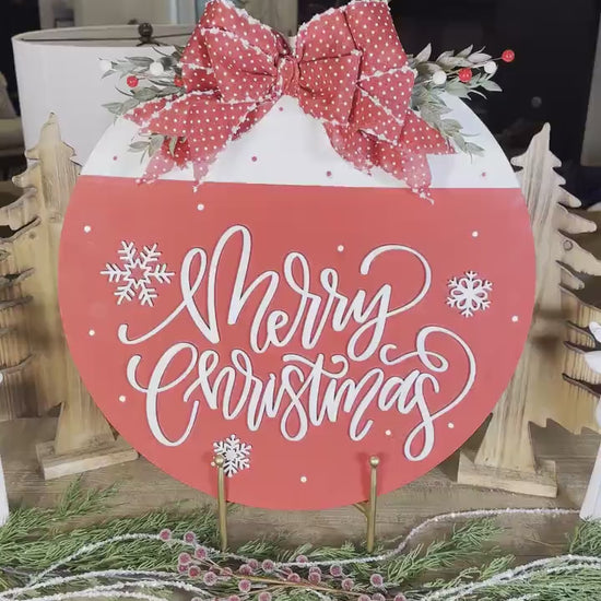 Merry Christmas Laser Cut File | Festive Christmas Door Hanger SVG | DIY Holiday Decor Design