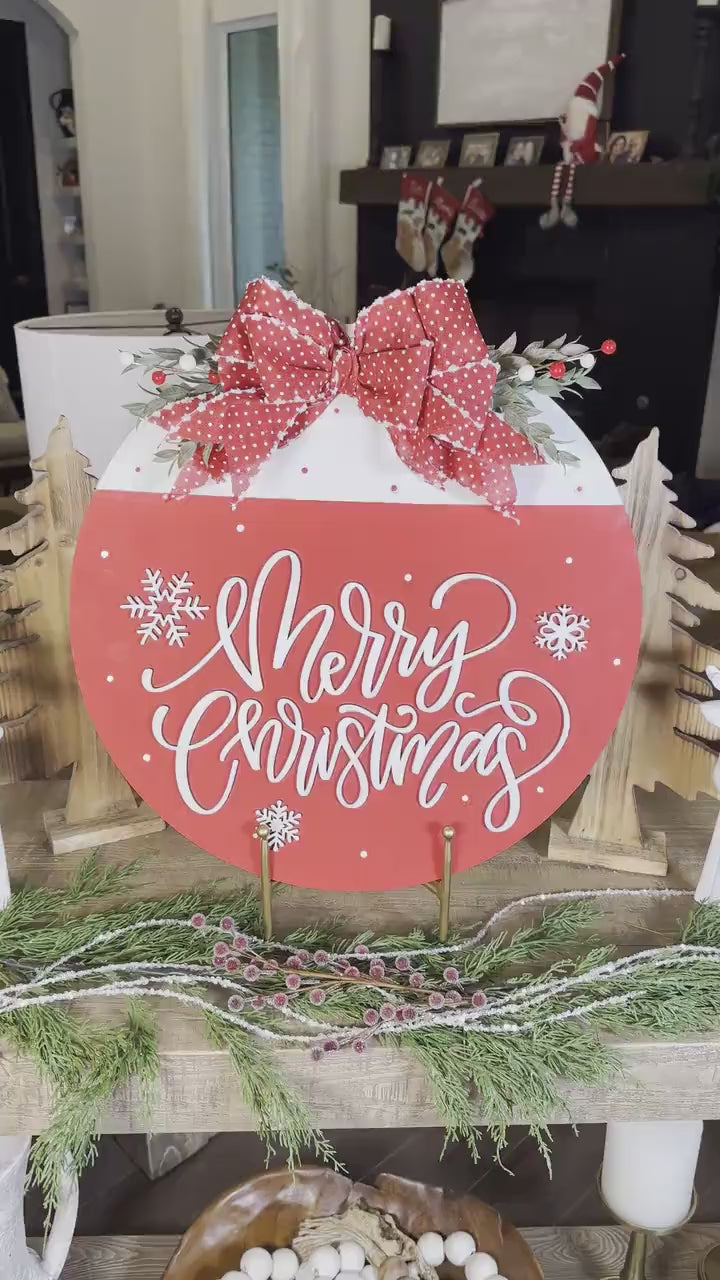 Merry Christmas Laser Cut File | Festive Christmas Door Hanger SVG | DIY Holiday Decor Design