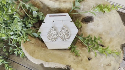 Football Leopard Print Drop Earrings Glowforge SVG | Sports Earring Design