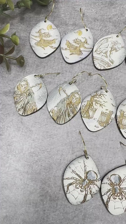 Halloween Earring Bundle, Cute Halloween Earrings SVG Bundle, Spooky Halloween Earrings for Glowforge svg, Xtool Earring svg 10 Designs