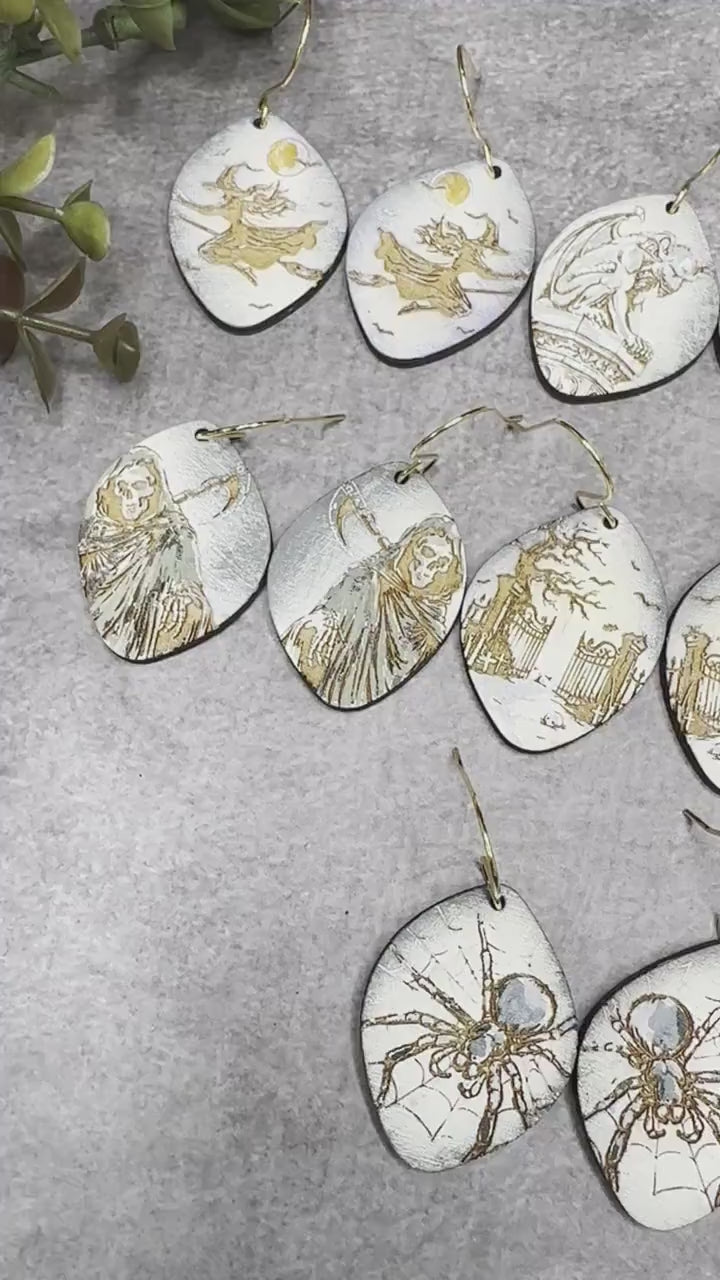 Halloween Earring Bundle, Cute Halloween Earrings SVG Bundle, Spooky Halloween Earrings for Glowforge svg, Xtool Earring svg 10 Designs