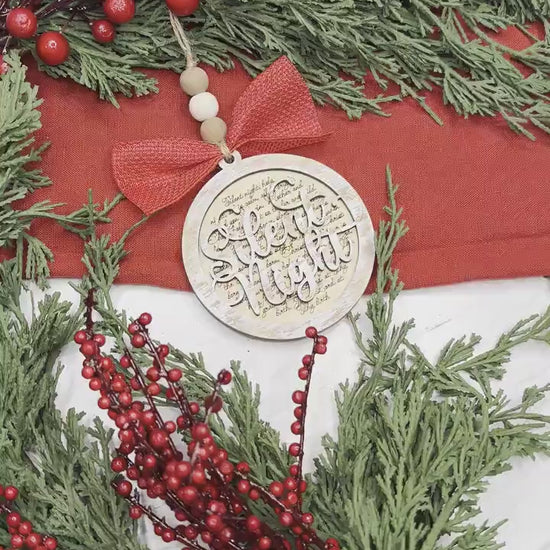 Silent Night Christmas Ornament SVG for Laser Cutting - Beautiful Christmas Carol Round Design | Laser Ornament SVG | Easy Ornament svg