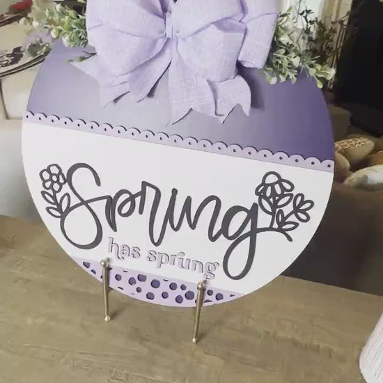 Spring Has Sprung SVG Laser Cut File, Floral Door Hanger Template, Round Spring Sign Design, Glowforge & Xtool Compatible