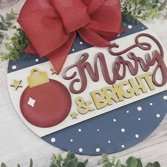 Merry and Bright Laser Cut File | Ornament with Stars & Sparkle Design | Christmas Holiday SVG for DIY Decor and Gifts