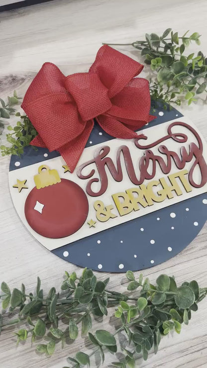 Merry and Bright Laser Cut File | Ornament with Stars & Sparkle Design | Christmas Holiday SVG for DIY Decor and Gifts
