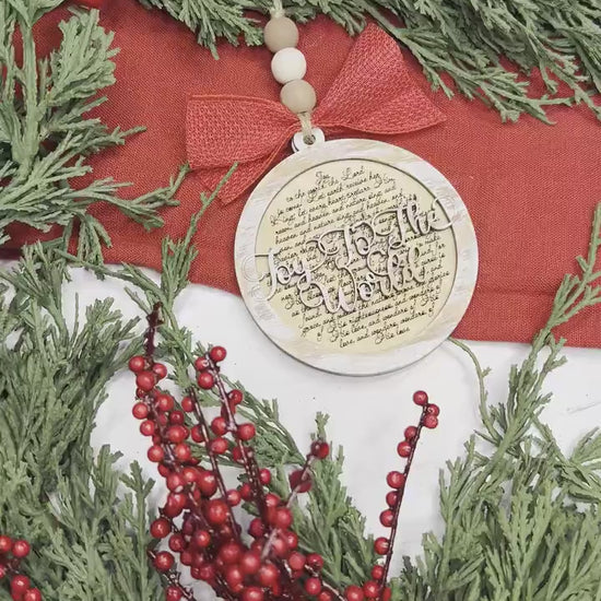 Joy to the World Christmas Ornament SVG for Laser Cutting - Beautiful Christmas Carol Round Design | Laser Ornament SVG | Easy Ornament svg