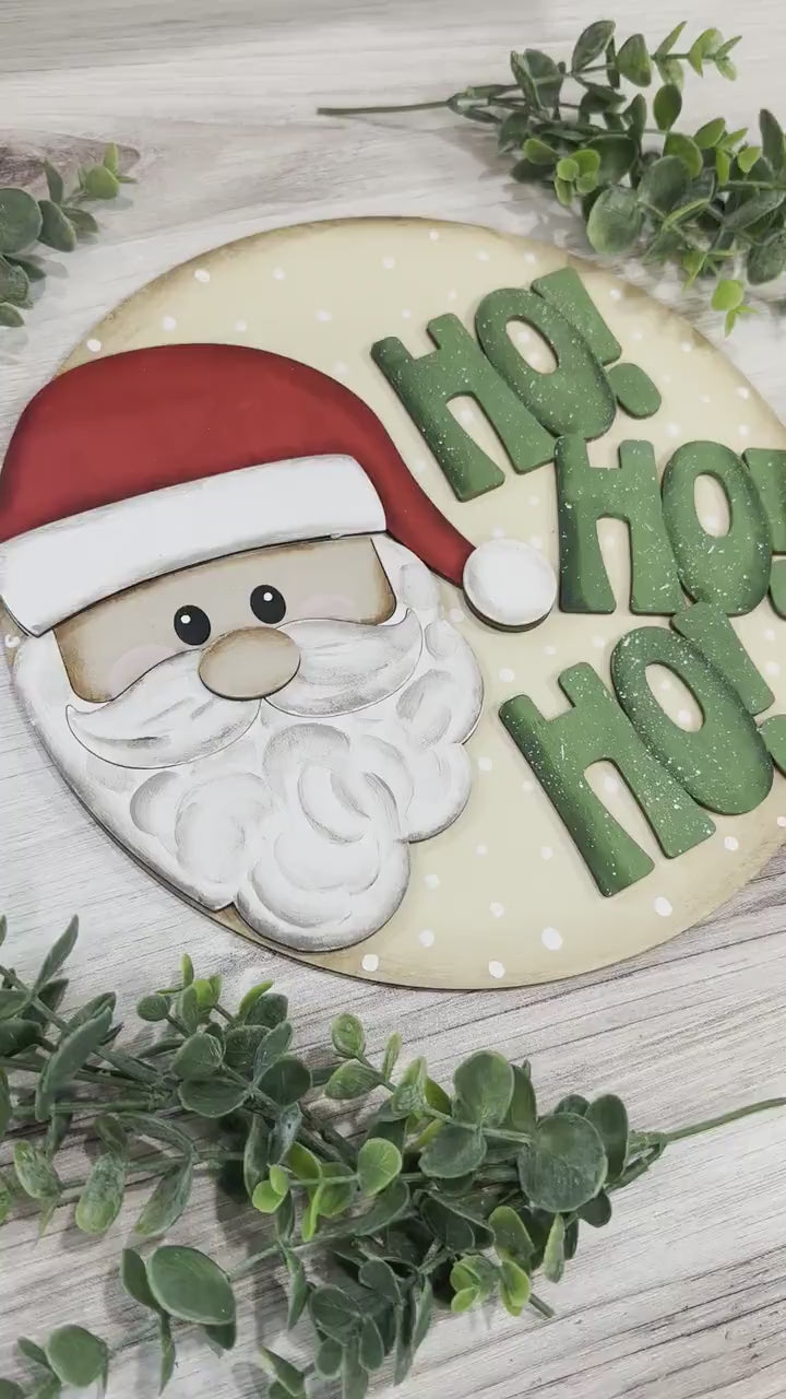 Ho Ho Ho Santa SVG Laser Cut File – Stacked Vertical Christmas Sign – Festive Holiday Wall Decor