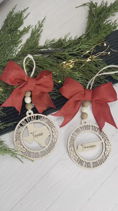 All 50 States Christmas Ornament SVG Laser Cut File | There's No Place Like Home | State Shape Ornament | Laser Ready Holiday Decor SVG