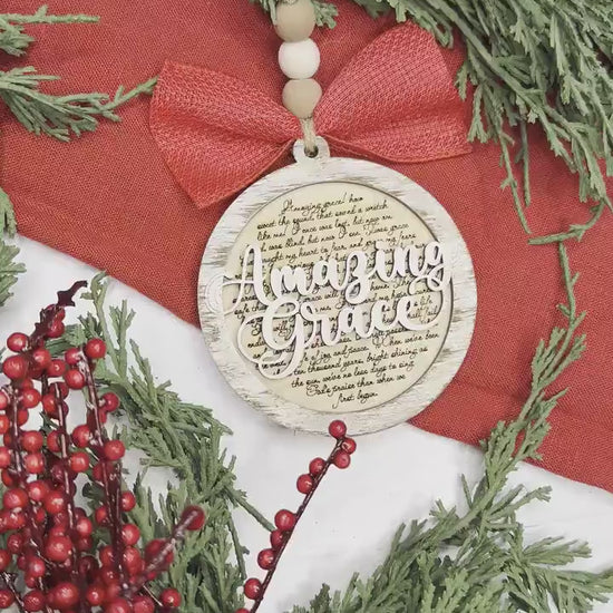 Amazing Grace Christmas Ornament SVG for Laser Cutting - Beautiful Hymn Design | Laser Ornament SVG | Easy Ornament svg