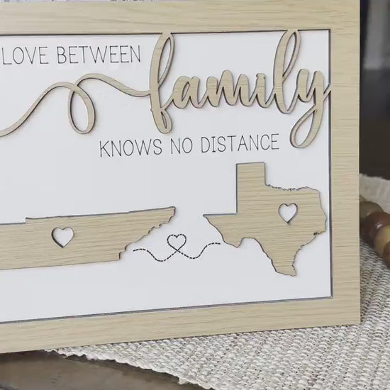 The Love Between Family Knows No Distance SVG, Moving Gift SVG US States svg Custom Family Gift svg All States svg Laser Cut File
