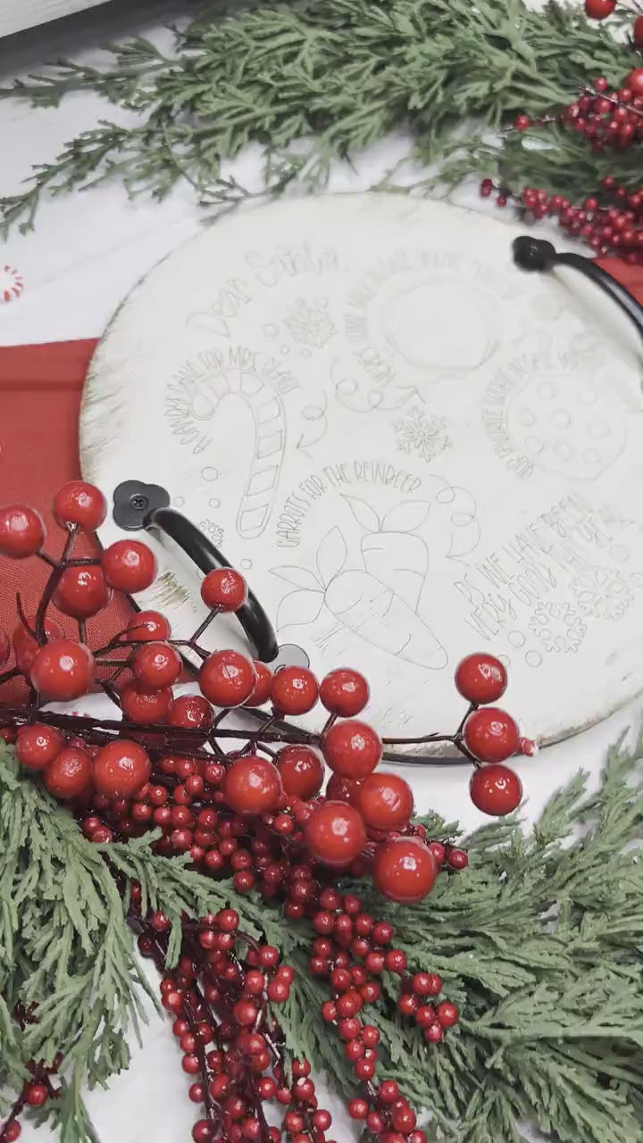 Santa Cookie Tray Laser File | Scoring-Only Christmas SVG | Fast Laser Cutting Design for Holiday Crafting