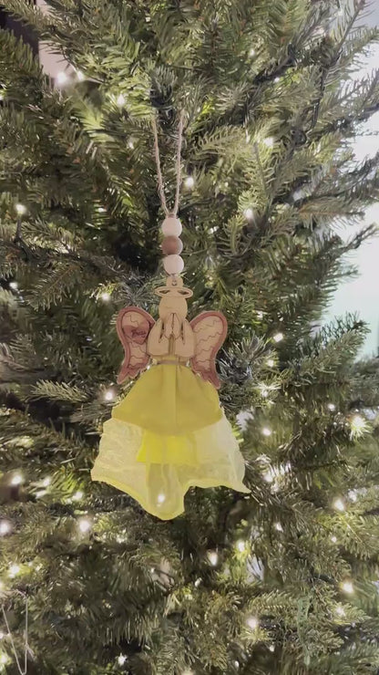 Personalized Memorial Angel Ornament SVG | Laser Cut Angel Ornament with Custom Clothing Piece | Laser Keepsake Angel SVG File