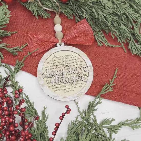 Joy to the World Christmas Ornament SVG for Laser Cutting - Beautiful Christmas Carol Round Design | Laser Ornament SVG | Easy Ornament svg
